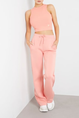 Pantalon straight taille haute Brenda Scuba - Corail