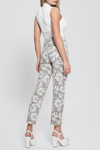 Jean slim 7/8 - Blanc et taupe