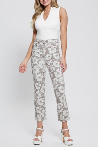 Jean slim 7/8 - Blanc et taupe