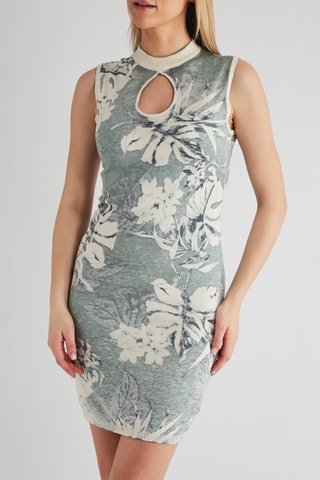 Robe fourreau - Vert chiné