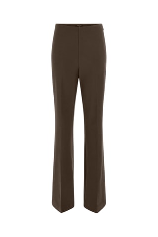 Pantalon regular taille haute - Marron