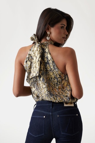 Top en soie - Beige 