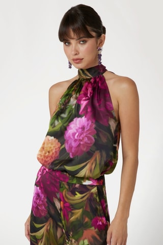Top - Marron et fuchsia 