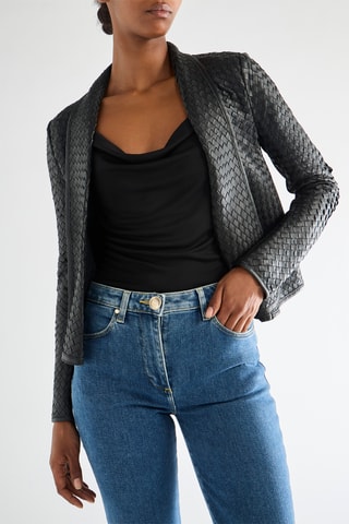 Veste en cuir - Noir