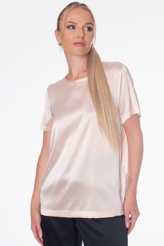 T-shirt en soie - Rose poudré