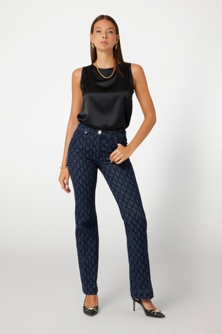 Top en soie - Noir