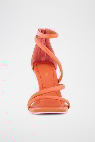 Sandales à talons en cuir - Corail