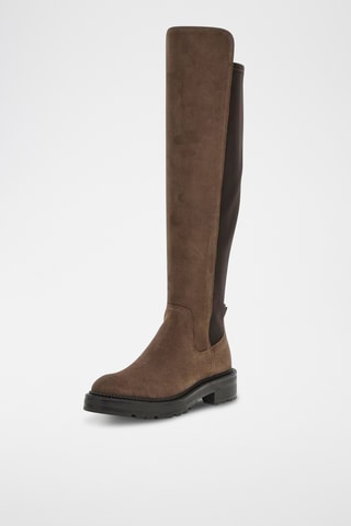 Bottes en cuir de veau nubuck - Taupe