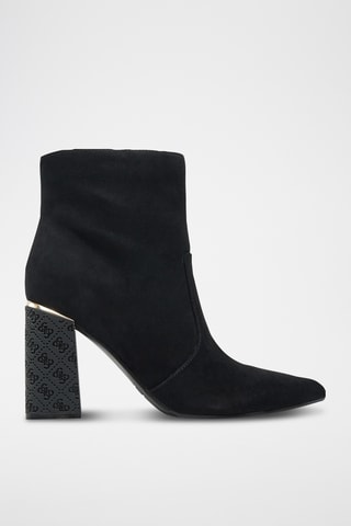 Bottines en cuir de chèvre nubuck- Noir