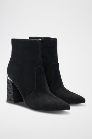 Bottines en cuir de chèvre nubuck- Noir
