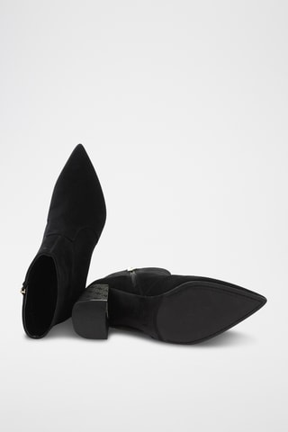 Bottines en cuir de chèvre nubuck- Noir