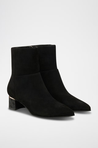Bottines en cuir de chèvre nubuck - Noir