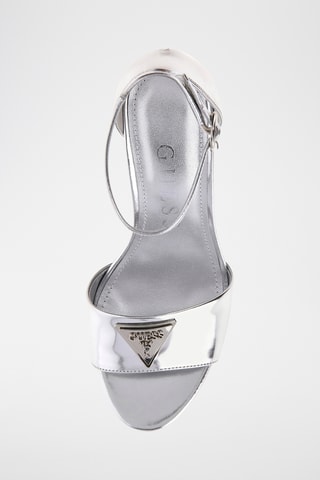 Sandales à talons en cuir - Argenté