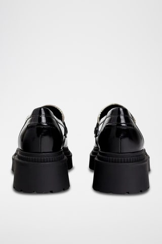 Mocassins à talons - Noir et ivoire