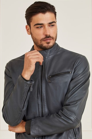 Veste en cuir - Anthracite