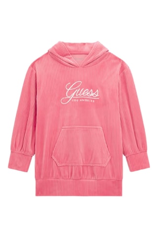 Robe sweat en velours - Fuchsia