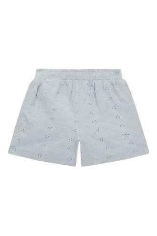 Jupe-short en broderie anglaise - Bleu clair