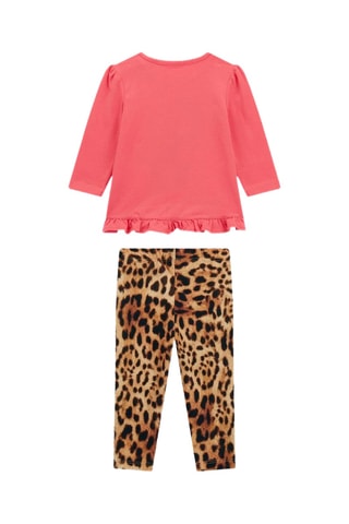 Blouse et legging - Fuchsia et marron clair