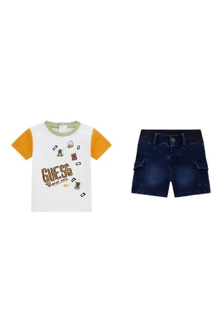 T-shirt et short en jean - Blanc