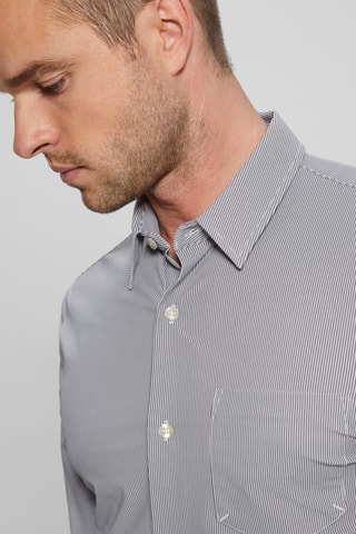 Chemise slim - Blanc et gris