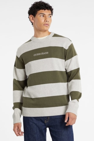 Pull - Vert foncé et beige