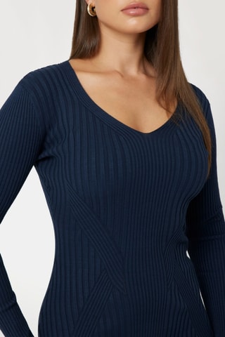 Robe fourreau - Bleu marine