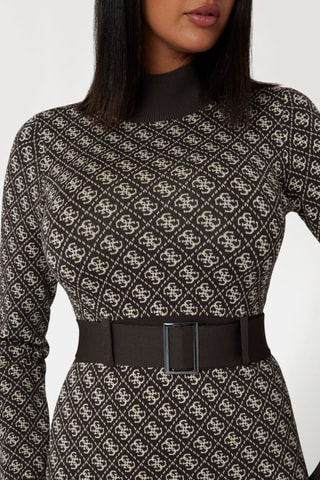 Robe fourreau - Marron foncé