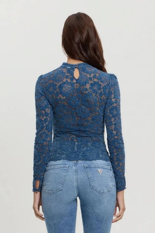 Top en dentelle - Bleu cobalt