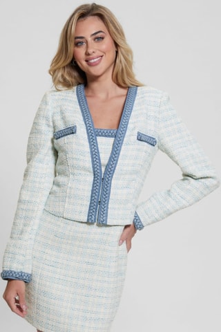 Veste en tweed - Blanc et ciel
