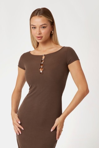 Robe fourreau - Marron