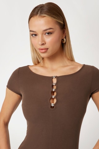 Robe fourreau - Marron