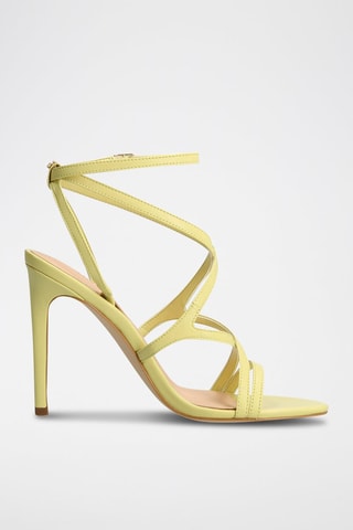 Sandales à talons en cuir Jaune