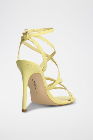 Sandales à talons en cuir Jaune