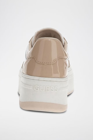 Baskets plateformes en cuir - Blanc et beige