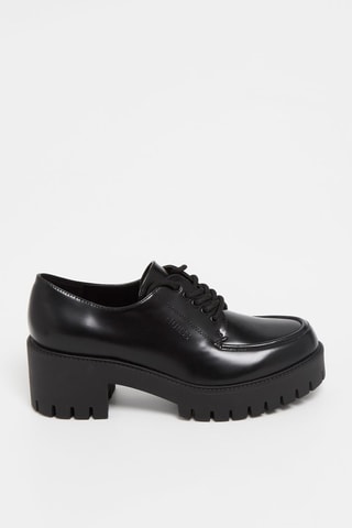 Derbys à talons en cuir - Noir