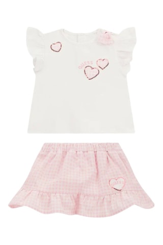 T-shirt et jupe - Blanc et rose