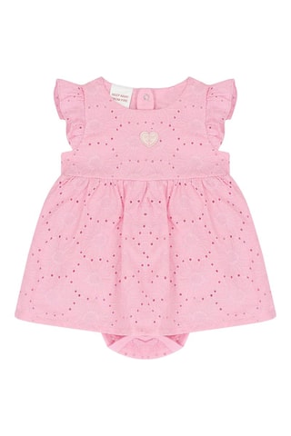Body-robe en broderie anglaise - Rose