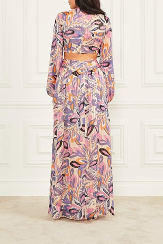 Robe longue plissée - Rose