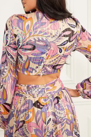 Robe longue plissée - Rose