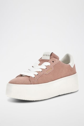 Sneakers plateformes en nubuck - Rose