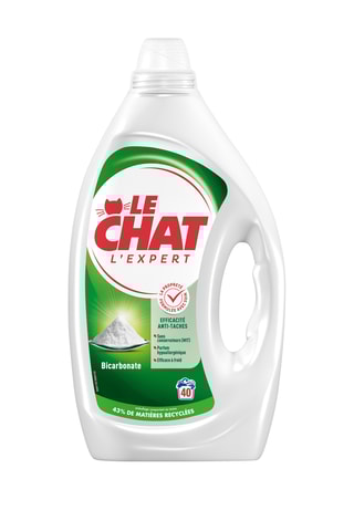 2 Lessives L'Expert Bicarbonate Le chat - 40 Lavages - 2 x 1,8 l