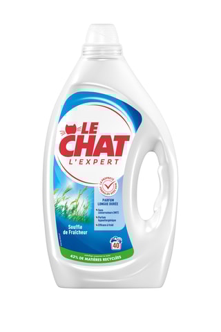 2 Lessives l'Expert Souffle de Fraîcheur Le Chat - 40 Lavages - 2 x 1,9 l