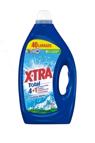 4 Lessives Fraîcheur Alpine Xtra Total - 40 Lavages - 4 x 1,7 l