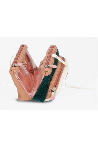 Trousse double - Rose foncé et vert sapin