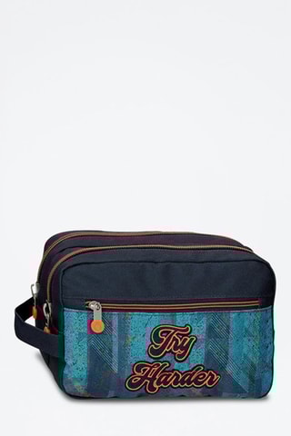 Trousse de toilette - Turquoise et noir
