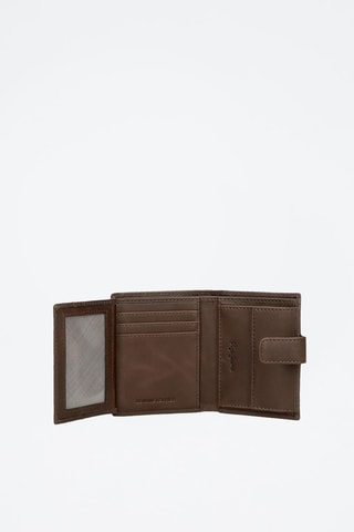 Portefeuille en cuir Checkbox - Marron