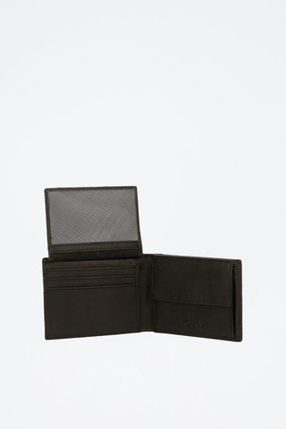 Portefeuille en cuir Checkbox - Noir