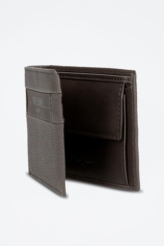 Portefeuille en cuir Checkbox - Marron