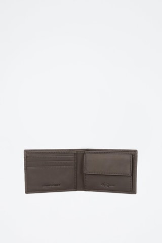 Portefeuille en cuir Checkbox - Marron