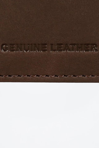Portefeuille en cuir Checkbox - Marron